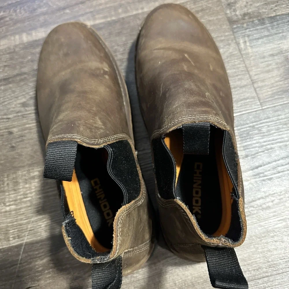 Chinook Romeo Heritage Full Grain Leather Slip-On Boots Men's Brown Shoe